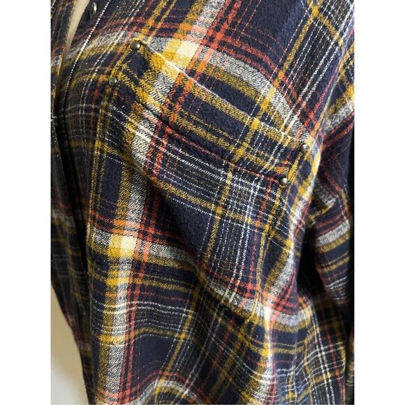 Free People Hidden Valley Plaid Flannel Big Shirt S - Picture 9 of 12